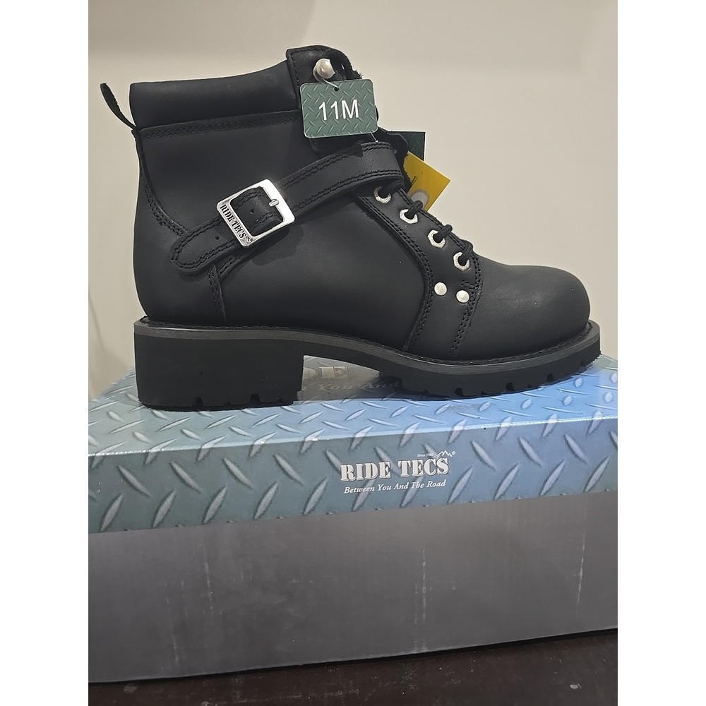 RideTecs Mens Zipper Lace Motorcycle Riding Boots Sz 11